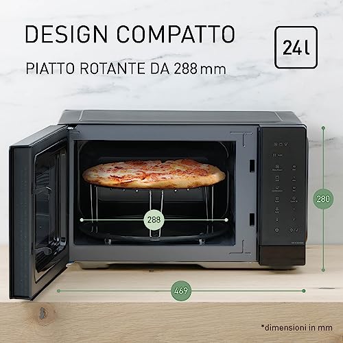 Panasonic NN-K36NBMEPG, Forno a Microonde con Grill, 24 Litri, 900W di Potenza, 11 Programmi Automatici, Tecnologia Dual Cooking, Funzione Quick 30'', Nero. - immagine 3