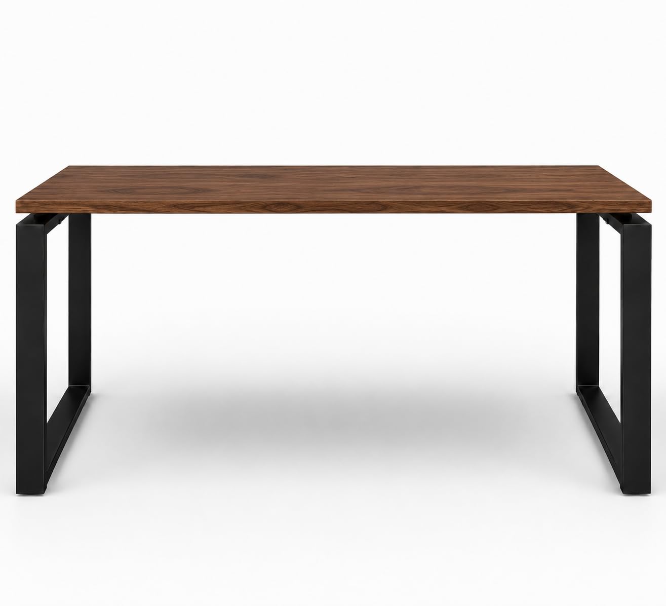 Genérico OFILIKE. Escritorio de Oficina con Estructura Metálica Cerrada Negra, Mesa de Ordenador para Despacho, Teletrabajo y Estudio, Tablero Melamina 25 mm (180X80, Nogal)