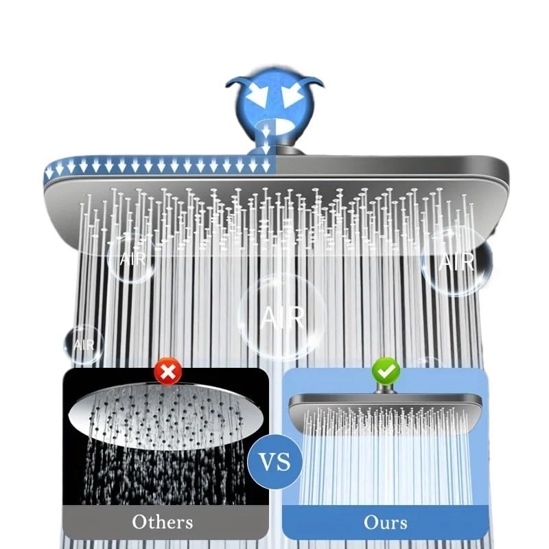 Pommeau de douche de luxe réglable argent avec finitions chromées - 3