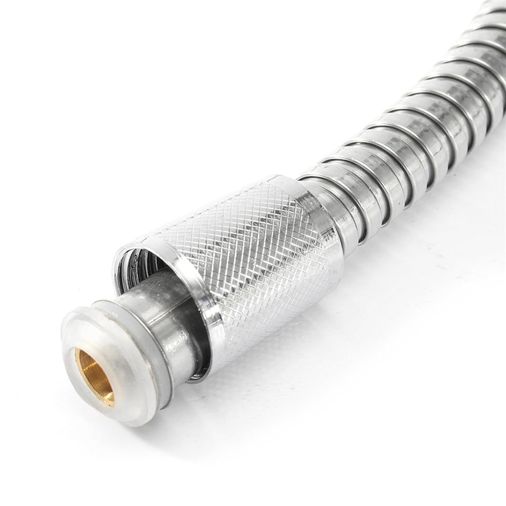 1,5 m, 2 m, 3 m, G1/2 Zoll, flexibler Duschschlauch, Edelstahl, Chrom, Badezimmer-Wasserkopf-Verlängerungsrohr(Black,Length: 200cm)