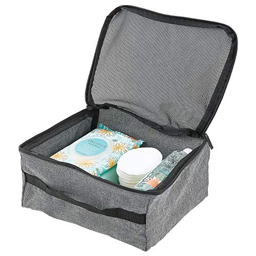 mDesign Medium Fabric Travel Storage Organizer Cube with Mesh Tops, Handles and Two-Way Zippers for Packing Suitcases… - Image 8
