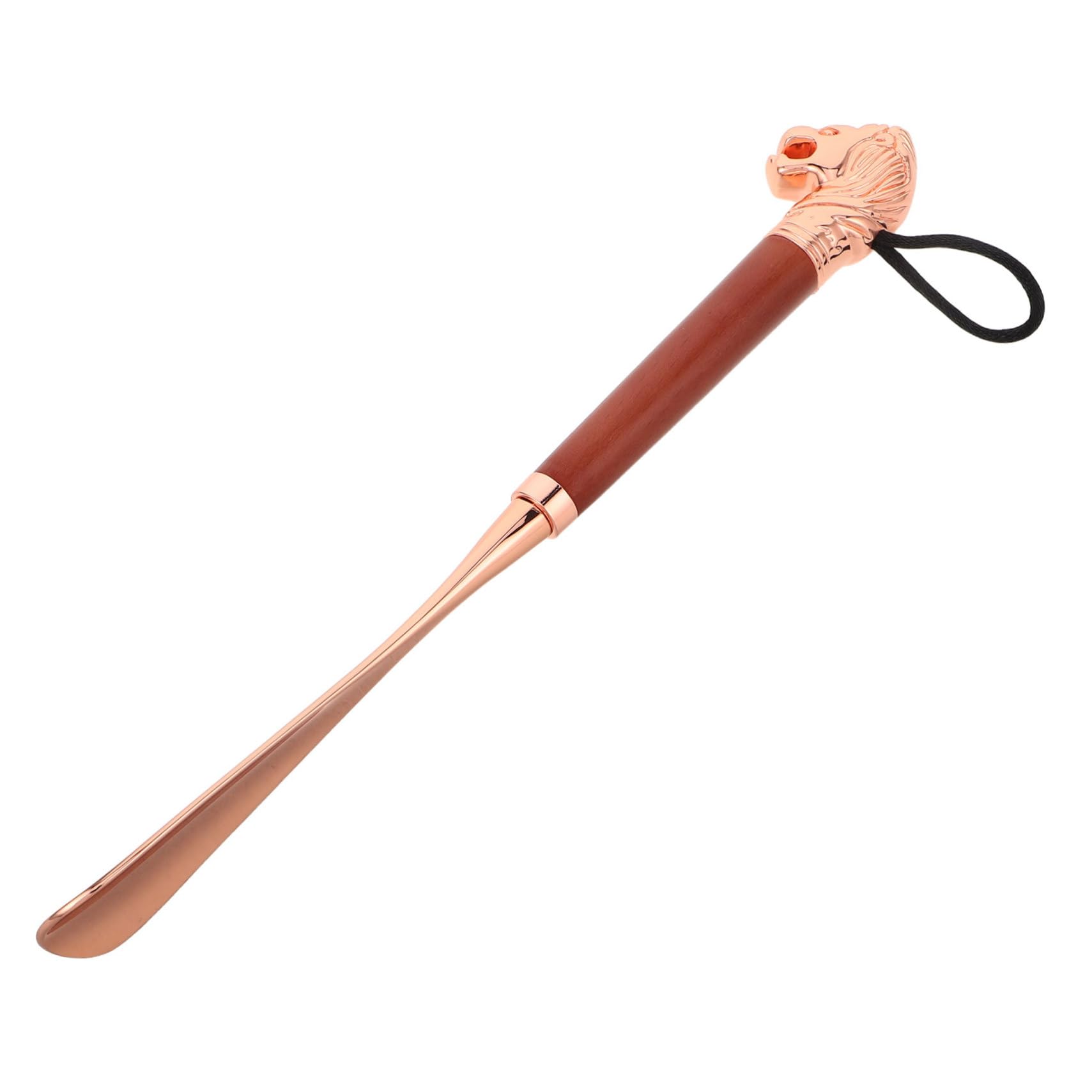 Calzascarpe Testa di Leone Manico lungo 32cm in Lega di Zinco | Portatile e Adatto ai Viaggi, Design Ergonomico Elegante, Uso Domestico Quotidiano