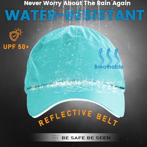 Image of Waterproof Baseball Cap for Men Women, UPF 50+ Breathable Quick-Dry Rain Hat for Running Golf Hiking