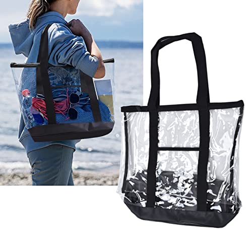 Transparent Beach Bag PVC Clear Tote Bag with Closure for Pool Camping Picnic Gym Travel4