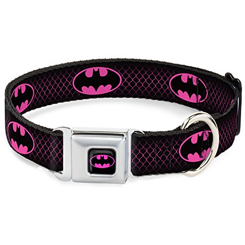 Buckle-Down DC- BMA - Collar de Perro Batman Negro/Plateado