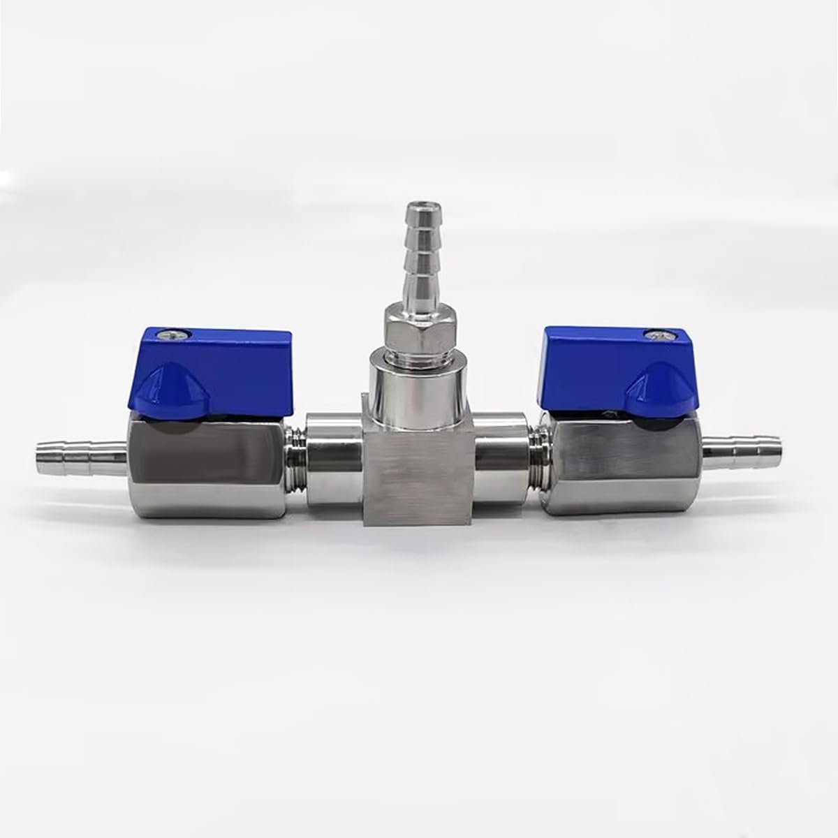 Beduan Robinet à boisseau sphérique 3 voies en acier inoxydable, 0,6 cm, cannelure 2 interrupteurs en forme de T, eau, carburant, air, gaz