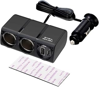 星光産業 EXEA 車内用品 電源増設ソケット USBツインソケット EM-174 ブラック