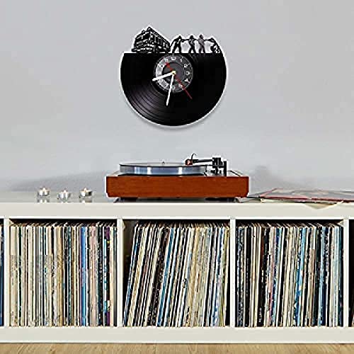 Horloge murale disque vinyle pompier artisanat d'art rétro 12 pouces