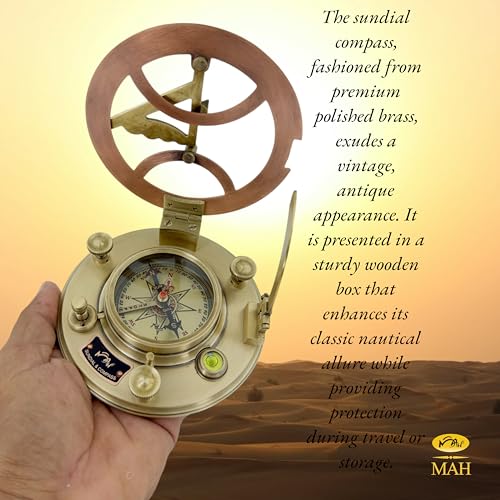 image for MAH Top Grade 5'' Large Perfectly Calibrated Brass Nautical Sundial Co