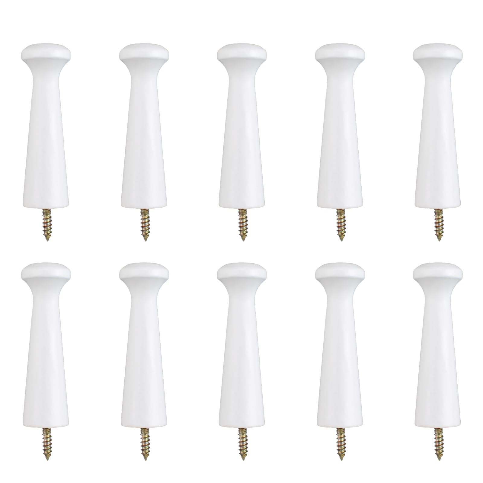 MOROBOR 10PCS White Wooden Shaker Pegs, 3.15 Inch Screw-On Solid Hat Hook with Screws Self-Adhesive Unfinished Wood Towel Racks for Hanging Clothes Hats Paint DIY