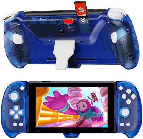 NexiGo Hall Effect Gripcon with Kickstand and HDMI Out for TV Docking, Hall Sensing Joystick for Switch/Switch OLED, Handheld Mode, 4K/1080P Supported HDMI and USB 3.0 Port, Blue : Video Games