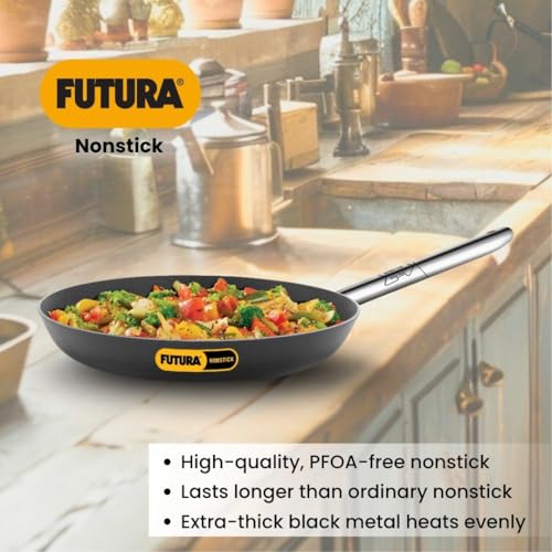 Image of Hawkins Futura 30 cm Frying Pan, Non Stick Fry Pan with Stainless Steel Handle, Induction Frying Pan, Big Black (INFS29)