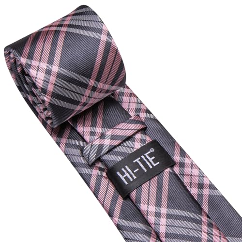 Image of Hi-Tie Men's Silk Ties Formal Woven Classic Necktie Pocket Square Cufflinks Lapel Pin Set Wedding Business