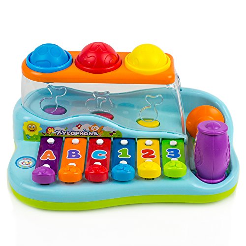 Toysery Xylophone Baby Toy, Toddler Learning Toys with Color Sorting Balls and Hammer, Baby Musical Instruments Baby Piano, Preschool Learning Kids Toys, Best Gift for Toddler Toys Age 1-2