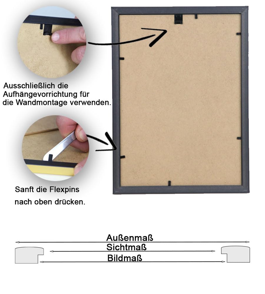 IDEAL TREND 2er 3er 5er 10er Pack Dokument Bilderrahmen 21x29,7 DIN A4 Urkunde Foto Rahmen: Farbe: 10er Pack Silber