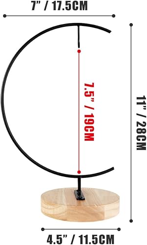 Miniatura 5 de CXLE Soporte de exhibición de adornos, soporte de adorno de hierro para colgar globo de vidrio para plantas de aire, terrario, bola de bruja, adorno
