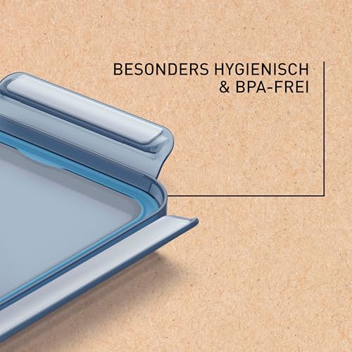 Emsa Clip & Close Eco Frischhaltedose, 3,7 L, Öko-Design, auslaufsicher, hygienisch, mikrowellen-/gefrier-/spülmaschinengeeignet, BPA-frei, Blau, N1171600