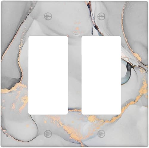 Miniatura 7 de Placa de pared de mármol de 2 cuadrillas doble basculante decorativa cubierta de interruptor de luz moderna abstracta para decoración de dormitorio
