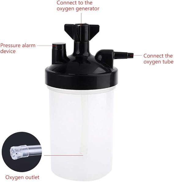 Humidifying Cup Humidifier Water Bottle for Regulator High Flows Bubbler Bottle for Concentrators