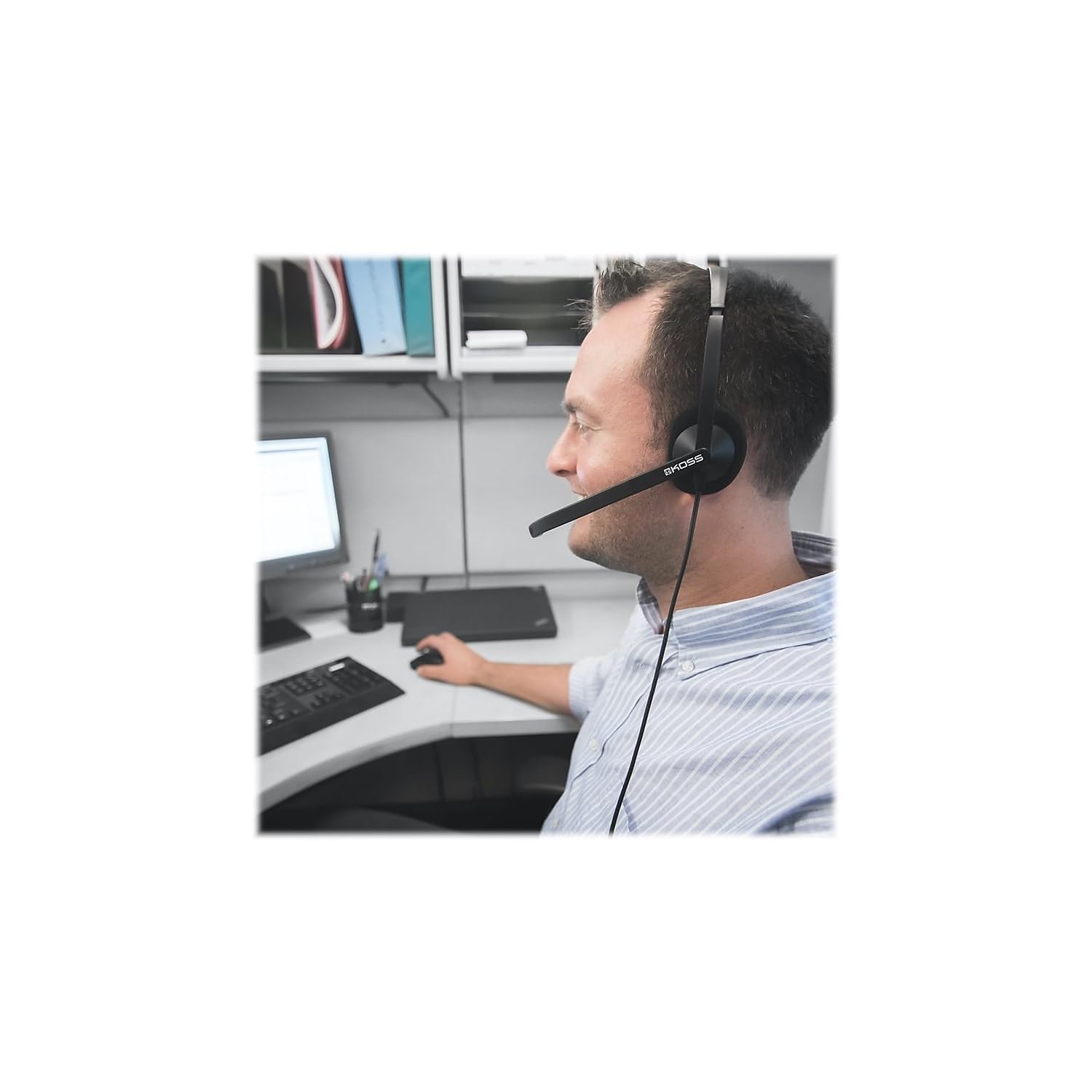 Cs200i Cuffie Cablata Con Microfono A Cancellazione Del Rumore, Per Ufficio Video Call Nero