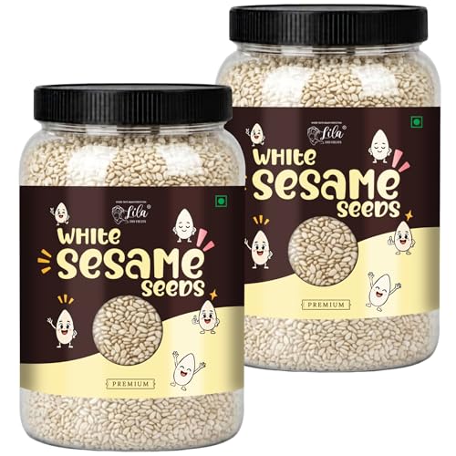 Image of LILA DRY FRUITS Safed Til 1 Kg x 2 White Sesame Seeds | Premium Raw Til Seeds for Cooking, Baking, Roasting & Daily Nutrition | Natural Sesame Seed for Laddu, Tilkut, Chikki and Kitchen Use