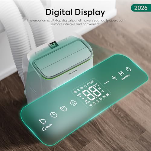 Image of ZAFRO Smart Inverter Portable Air Conditioners, 16000 BTU (12000 BTU SACC) Dual Hose Portable AC Unit with Energy Saving /Ultra Quiet(38dB Upgraded) /Drainage-free Cool /APP /Remote for Multi-Scenario Use