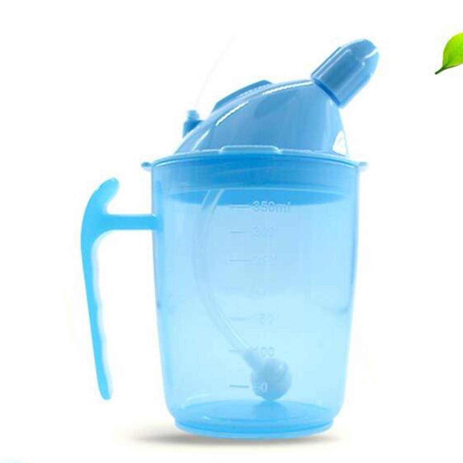Juego de 5 vasos de paja a prueba de polvo para maternidad, ancianos, discapacitados, color azul
