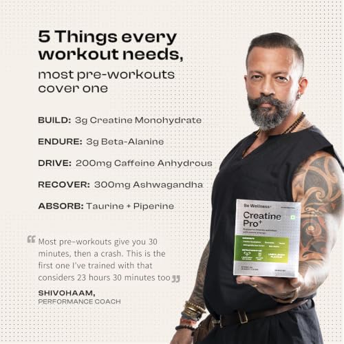 Image of Be Wellness Creatine Pro+ Pre Workout, Lime & Lemon, 30 Sachets