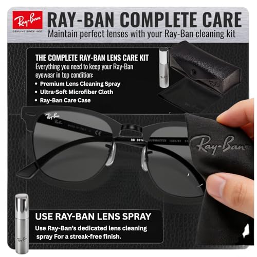 Image of Ray-Ban RB3016 CLUBMASTER MARBLE Square Shaped Sunglasses for Men & Women with Official RAYBAN Eyewear Kit