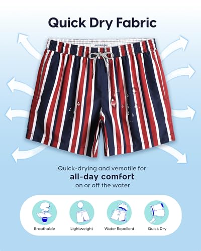 Image of maamgic Mens Swim Trunks 5 Inch with Mesh Lining, Quick Dry Mens Bathing Suit, Swim Shorts for Swimming and Beach