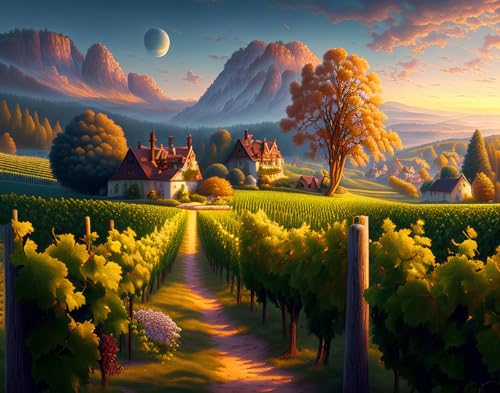Toile murale vignoble Meechi 50x70 cm sans cadre pour décoration