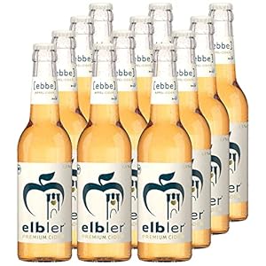 Elbler Cider Ebbe, Apfel Cider, 2.5% Vol, 0,33 l, inkl. 0,96€ Pfand, Mild-Lieblich, 12-er Pack, Apfelwein, Glutenfrei…