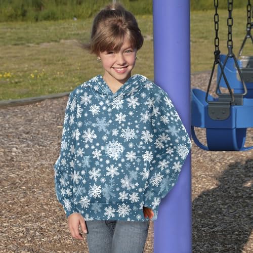 Kids Hoodies Sweaters Christmas Xmas Snowflake Hooded Sweatshirts with Big Pockets for Boys Girls B04003894