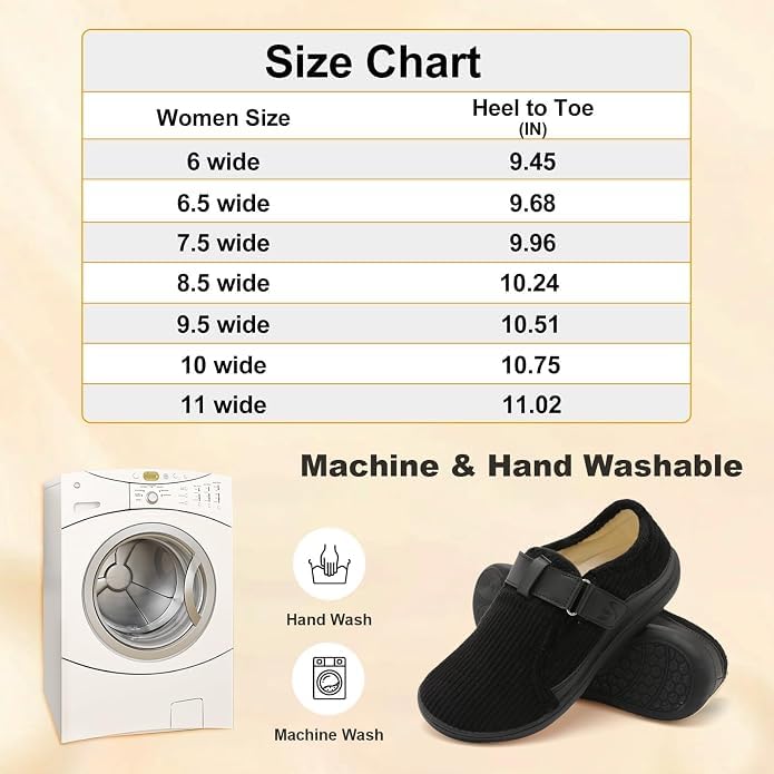 Image of Spesoul Wide Womens Slippers Adjustable House Shoes Indoor Outdoor Barefoot Slippers Cozy Walking Shoe Swollen Edema Diabetic Shoes 7 Wide
