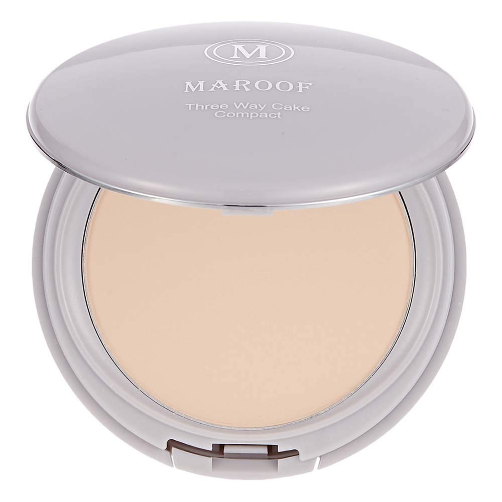 MAROOF Three Way Cake Wet and Dry Compact Foundation, 01 Beige