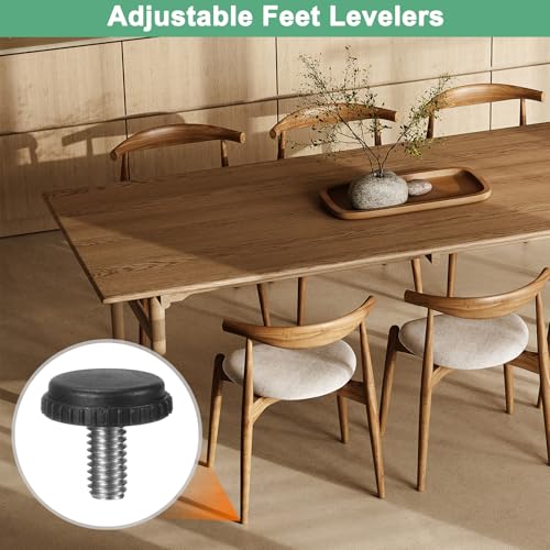 Image of M METERXITY 8-Pack Furniture Feet, 5 /16 inch-18 Thread Adjustable Furniture Levelers, Adjustable Leveling Feet Supports 2640LBS for Tables /Cabinets /Large Base Supports [Black]