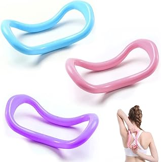 3 anillos de yoga, pilates, pilates, elásticos, círculos, yoga, aparatos de fitness para el entrenamiento del culturismo (rosa, azul, morado)
