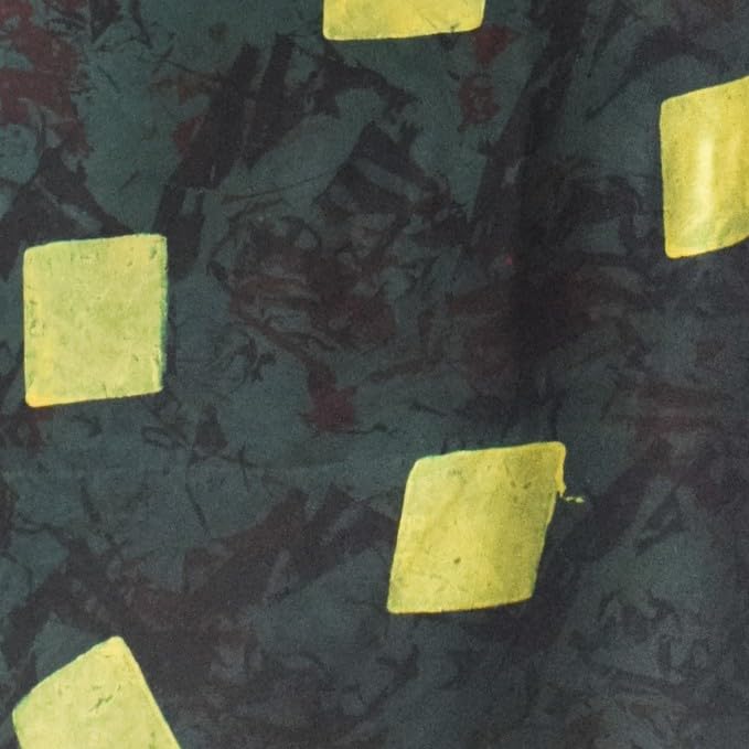 Image of Ethnics of Kutch Women's Ajrakh Modal Silk Natural Dye Hand Block Print Unstitched Kurta Fabric Mtr Length (2.5 Mtrs - Green 20101U)