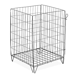 Relaxdays Komposter Metall, HBT: 68 x 46 x 46 cm, Bodengitter und Füße, für Gartenabfall, Kompostgitter, Stahl, schwarz