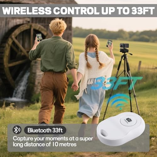 Image of 4K 60FPS Phone Vlog Selfie Monitor Screen, Back Camera Monitor with Bluetooth Remote, Compatible with iPhone Android, 1800mAh for Selfie Vlog No Delay Live Stream for TikTok White