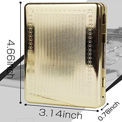 Oldendo Cigarette Case With Lighter Metal Joint Holder Case Full Pack 20 Regular Size Cigarettes Prerolls Weed Container Box, Built In Usb Lighters (Gold) #TOP5
