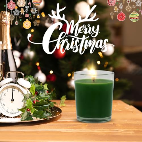 Image of 4 Packs Unscented Green Votive Candles in Glass, 2 Inch Natural Soy Wax Scentless Candles for St. Patrick's Day Wedding Party Home Holidays Relaxation Spa, 12-15 Hour Burning Time