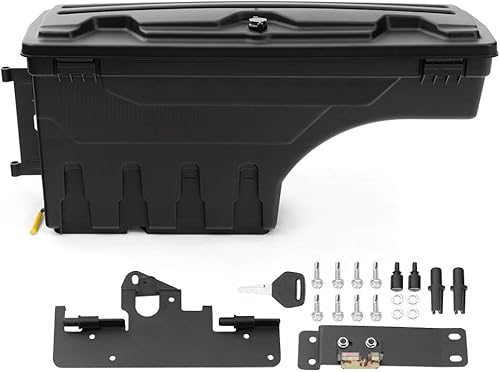 G-PLUS Caja de almacenamiento para caja de camión, caja de herramientas compatible con Toyota Tacoma 2005-2020, caja de herramientas trasera negra