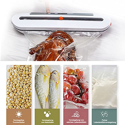Vakuumiergerät,Automatisch Lebensmittel Vakuumierer, optimal für Lebensmittelaufbewahrung.10 stücke Vakuum Taschen für… – Bild 3