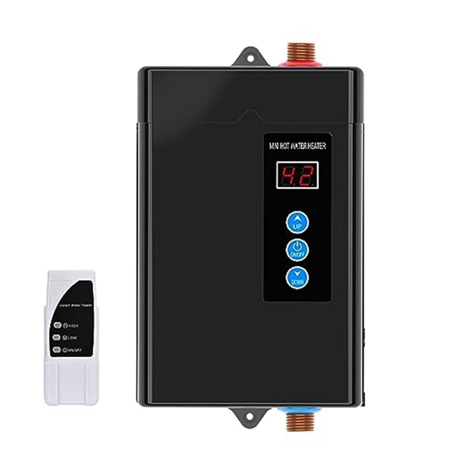 Mooilko Nero 3000W Tankless Water Heater Electric,Instant Hot Water Heater With Remote Control, Lcd Touch Screen Water Heat Easy To Use(Nero)
