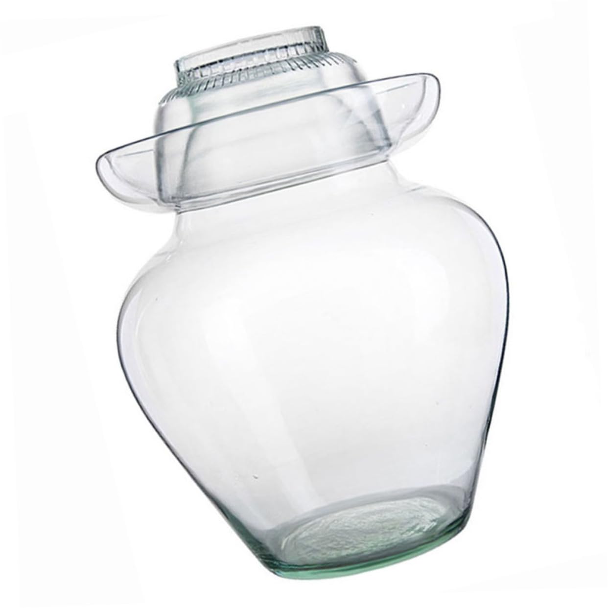 SHOWERORO Tarro De Cristal Para Fermentación De Kimchi y Encurtidos, 10 Litros, Vidrio Tapa De Esclusa De Aire y Sello De Agua, Para Conservación De Verduras Cocina y Fermentación Casera