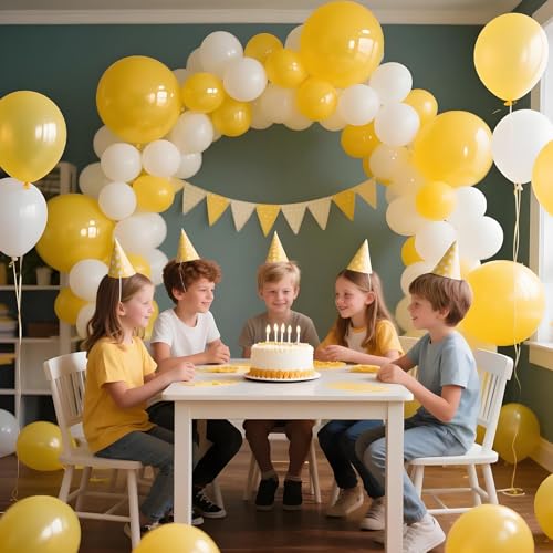 Image of Yellow Balloon 110pcs, 12 Inch Thickened Latex Party Balloons Helium Bright Color for Birthday Baby Shower Wedding Party Supplies Arch Garland Decoration