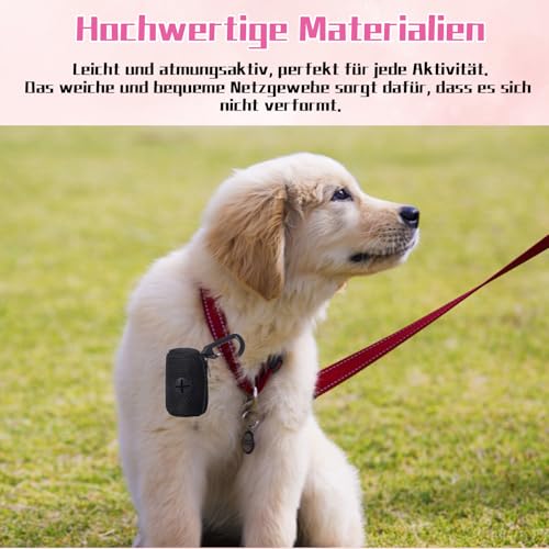 2 Stück Kotbeutelspender, Hundekotbeutelspender, Hundekotbeutelhalter in Schwarz und Rot, Leicht und Kompakt für Spaziergänge, Wanderungen und Tägliches Gassigehen