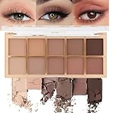 evpct 10 Colors Matte Nude Eye Shadow Palette Makeup for Older Women, Nude Brown Pink Cocoa Taupe Mauve Neutral Matte Cream Smokey Mini Eyeshadow Palette for Blue Green Eyes, Contour Makeup Palettes 5