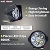 AllExtreme EXG3FWS Imported 6 LED Fog Light White Light Waterproof Mirror Mount Driving Work Lamp for Motorcycles and Cars (10W, 2 PCS, 6 Months Warranty)